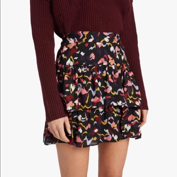 A.L.C. Baxter Printed Tiered Ruffle Mini Skirt - Picture 1 of 10